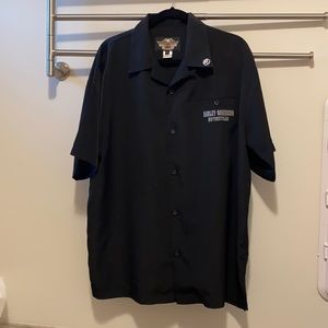 Vintage Harley Davidson Men’s L- Short Slv Black, Back- Playing Cards Image